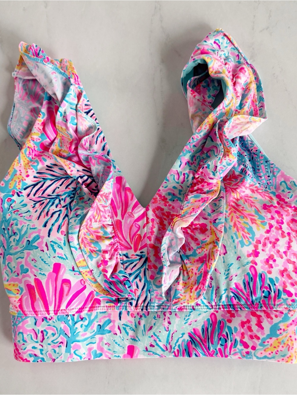 Lilly Pulitzer luxletic sucre sports bra in Splashdance